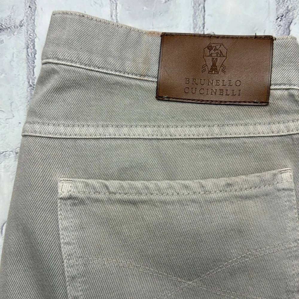 Brunello Cucinelli Men's Dyed Denim 5-Pocket Jeans Tapered Leg Button Fly Slim